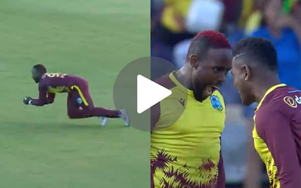 [Watch] Fabian Allen's Unique Eye-To-Eye Celebration With Akeal Hosein's After Superb Running Catch